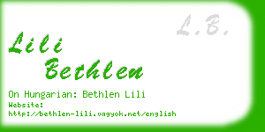 lili bethlen business card